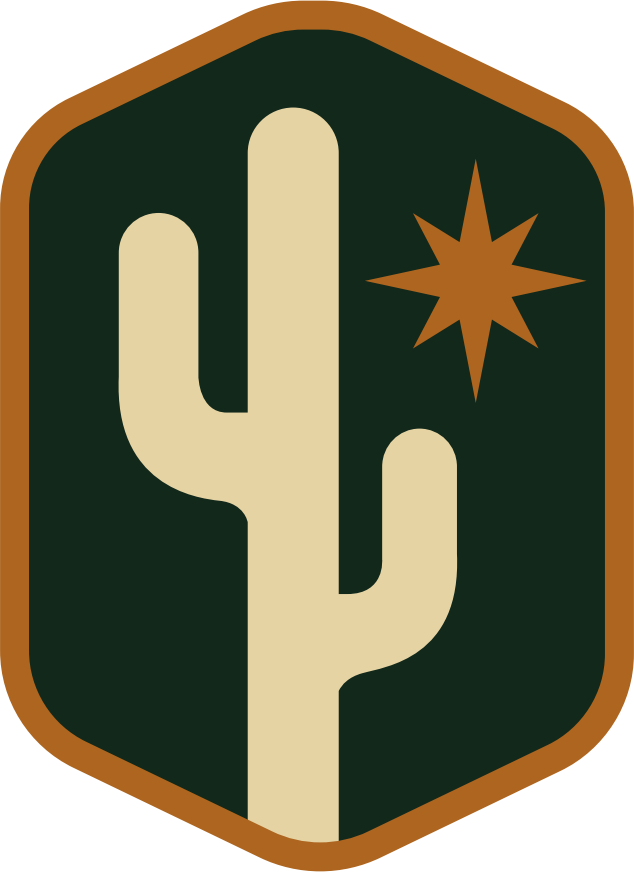 Desert Green saguaro badge in full color