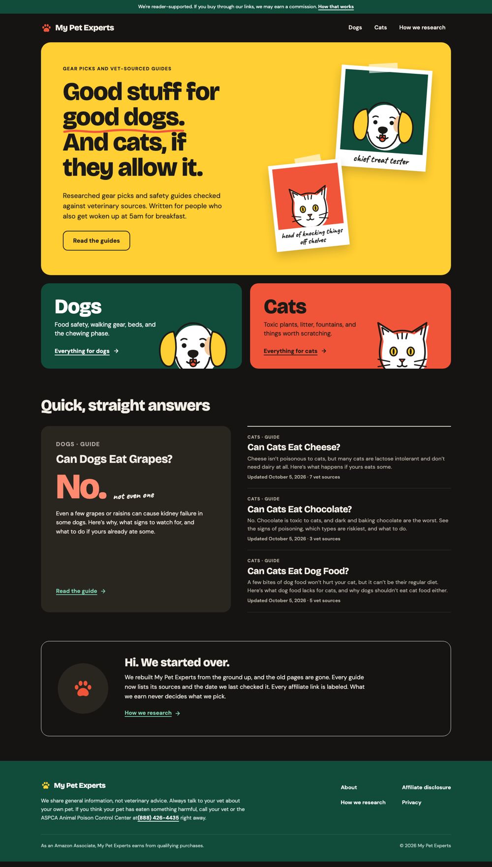 My Pet Experts homepage